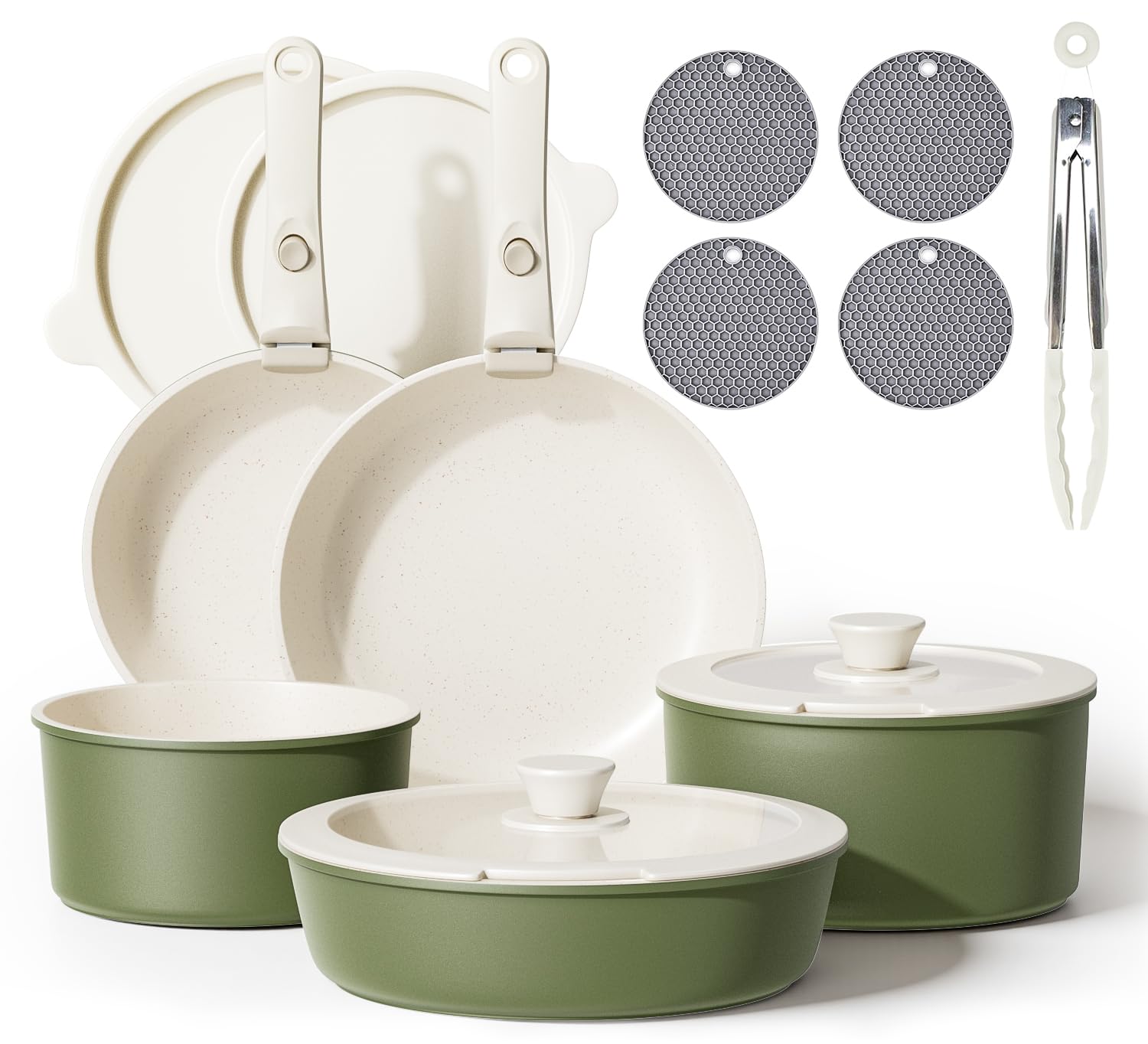 Amazon.com: Caannasweis Detachable Nonstick Cookware Set